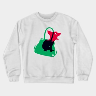 Angry animals: chihuahua in little green bag Crewneck Sweatshirt